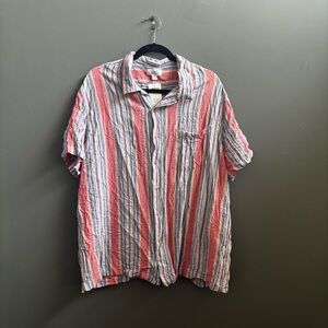 NWT croft & barrow Striped linen blend Short-Sleeve Button-Down